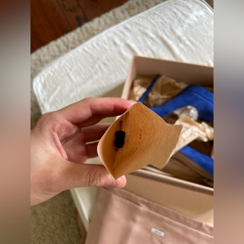 Prada Blue Pointed-Toe Suede Heels - Picture 9 of 9